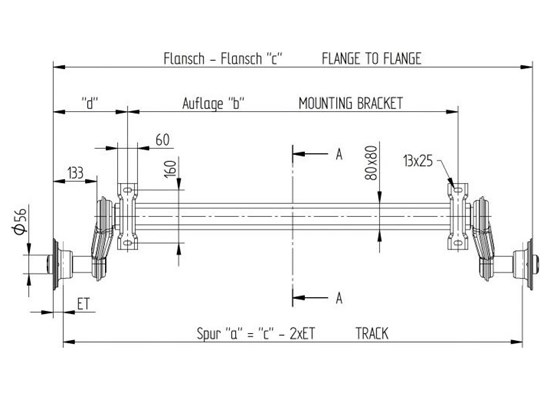 1350 kg Frensiz Dingil (1300mm) Thumb 3